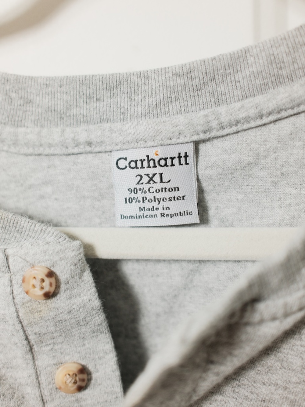 Carhartt Henley T-Shirt Men's 2XL Gray Short Sleeve Pocket Workwear Tee - Picture 2 of 3